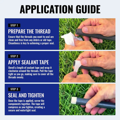 Steps for using PTFE Thread Seal Tape For Plumbing, Plumbers Tape, Pipe Thread Seal Tape For Leak Proof Shower Head Installations