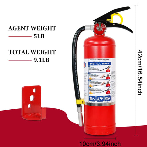 Two Pack Five Pound Dry Chemical Fire Extinguishers With Easy Squeeze Handle For Home Garage And Car Smashes Grease Electrical And Wood Fires Quick Top Notch Protection Solid Gear You Can Count On For Roadside Emergencies And Workshop Safety