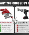 Bidirectional Cut Off Tool For Quick Left Or Right Cuts Heavy Duty Pro Grade Cutter That Slashes Through Materials Fast A Real Workhorse Compatible With Van Mark And Tapco Brakes Ideal For Roofing Siding Metal Tile Work manual cutter vs electric nibbler