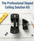 Heavy Duty Steel Ceiling Fan Mounting Bracket For Sloped And Vaulted Ceilings with installation tools on white wood surface