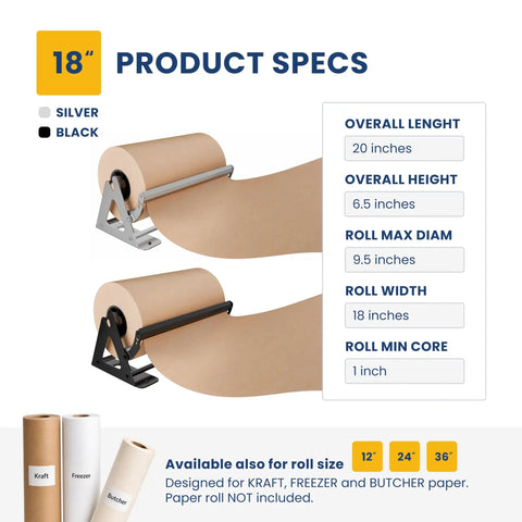 Flawless One Hand Paper Roll Dispenser And Cutter Lets You Slice Kraft Freezer Butcher Paper Up To 1000 Feet Effortlessly Wall Mount Or Desk Stand Built Like A Legit Tank