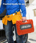 Person carrying a red case of One Half Inch Drive Master Impact Hex Bit Set With SAE And Metric Bits, 20-Piece Allen Socket Kit.