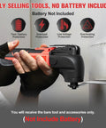 Heavy Duty Brushless Motor Cordless Oscillating Multi Tool Compatible With 18V Batteries Comes Fully Loaded With Twenty Two Sweet Accessories for precision cuts, held in gloved hand.