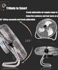 High Velocity Heavy Duty Floor And Wall Mount Fan With Quick Swap Setup Offering Kickin Cold Airflow For Garage Shop Attic Cooling Metal Blades Built Tough adjustable fan design with 135° tilt feature.