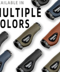 Ergonomic Bike Handle Grips With Palm Rest And Soft Gel Surface Dual Lock On Grips in multiple colors for MTB and scooters.