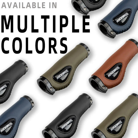 Ergonomic Bike Handle Grips With Palm Rest And Soft Gel Surface Dual Lock On Grips in multiple colors for MTB and scooters.