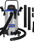 Stainless Steel 16 Gallon Wet And Dry Vacuum That Delivers Beast Mode Suction, 6.5 HP Motor with accessories displayed