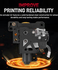 Upgraded Hardened Steel Dual Gear Extruder Assembly For P1P And P1S 3D Printers close-up view showcasing solid steel build.