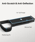Baseplate For Sony A7 V A7R V A7 IV With Quick Release Plate and Arca Compatible QD Interface, shown with anti-scratch features.