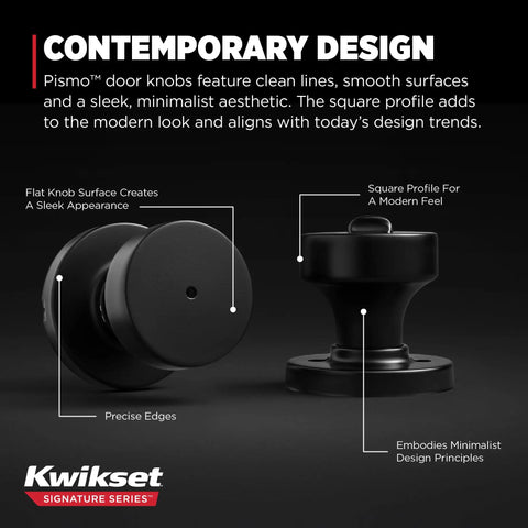 Interior Privacy Door Knob With Lock For Bathroom And Bedroom, Matte Black Keyless Turn Lock Doorknob With Microban Protection