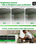 Man using 360 Degree Self Leveling Laser Level For Outdoor Projects With Auto Tracking Motorized Base Pulse Mode Fixed Point Pivot Alignment Thirteenth Inch Precision Lazer Leveler Adjustable Brightness Remote Receiver Ideal For Solo DIY Framing And Layouts indoors for precise alignment.