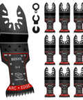 Kickass Japanese Tooth Oscillating Tool Blades 10 Piece Set includes precision arc tooth blades for cutting wood and PVC.