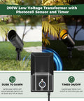 200W transformer with 5W spotlights from All-In-One Low Voltage Landscape Lighting Kit With Sweet 5W Spotlights, 200W Transformer, 150Ft Wire, 12 Fastlock Connectors, 2700K Waterproof Aluminum Fixtures For House, Tree, Yard And Garden Exterior