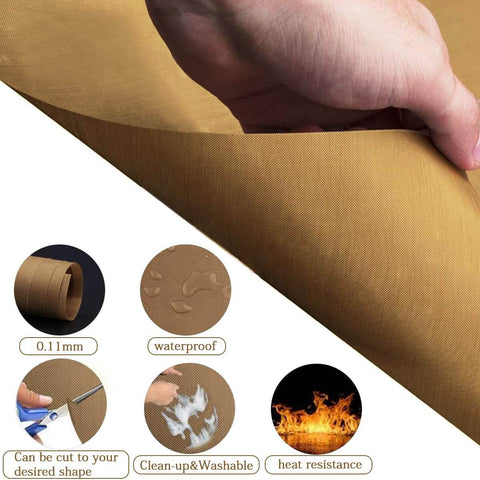 Close-up of Nonstick Teflon Sheet For Heat Press Transfers Pro Grade PTFE Paper showing features like waterproof and heat resistant