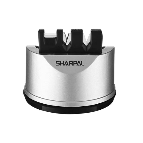 All In One Three Stage Knife And Scissors Sharpener With Tungsten Carbide Edge Setting Ceramic Hone For Straight Serrated And Kitchen Blades Plus A Strong Suction Base For Stable Sharpening A Great Mothers Day Gift