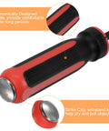 8 Inch Angled Tip Pry Bar Built Tough With CRV Steel Curved Screwdriver Pry Tool Strike Cap Non Slip Grip handle close-up