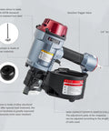 Air Coil Siding Nailer 15 Degree 1 3 4 Inch To 2 3 4 Inch For Wooden Pallets Packing And Fencing Fast Shooting Durable Tool