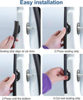 Automotive door weather stripping seal with side bulb; 20 ft rubber edge trim for car doors, four-step installation demo