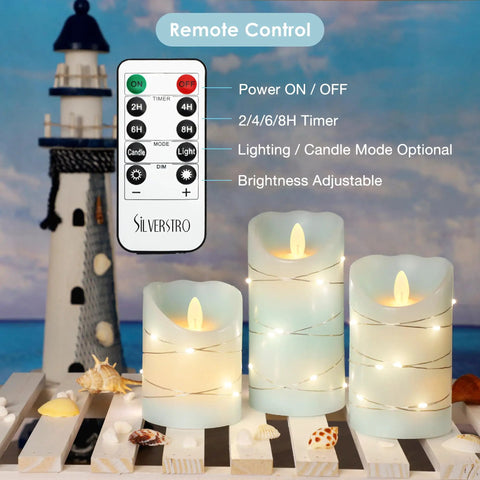Bunny Flameless Candles With Remote Dope Glass Rabbit LED Candles on a beach-themed setup with seashells.