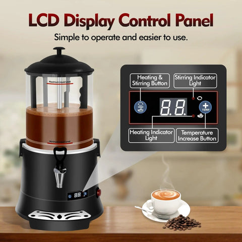 Pro Grade Commercial Hot Chocolate Machine And Beverage Warmer 10L Stainless Steel Dispenser With Precise Temperature Control