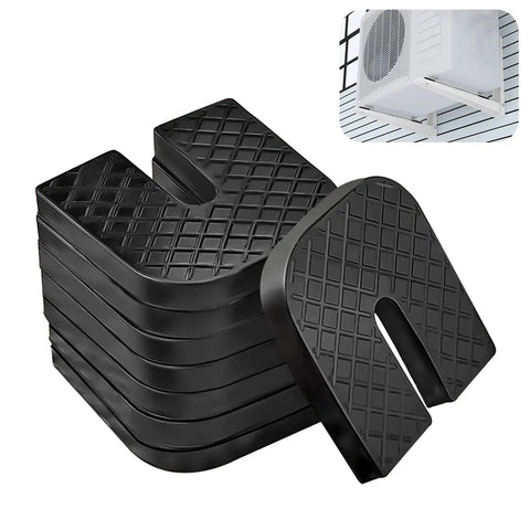 8 Pack Anti Vibration Rubber Isolator Pads For Air Conditioners, U Shaped Shock Pads stacked with AC condenser unit example