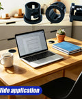 25 Pieces 1 1/8 Inch Nylon Grommets For Cable Holes Snap In Locking Bushing Black Protective Grommets For Round Holes The Go To Wire Cord Hose Routing Kit Easy To Install And Durable Diy Pro Grade. Black nylon grommets in desk cable holes with laptop and notebook.