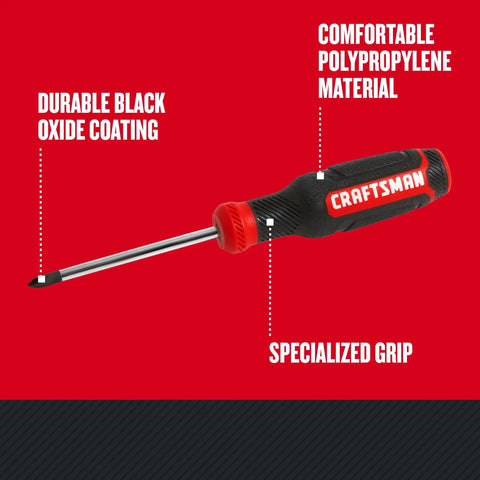 Heavy Duty Phillips Screwdriver With Bi Material Grip And Ph 1 X 3 Inch Shaft Featuring Black Oxide Tip For Rock Solid Handling And Quick Spin Control On Precision Tools And Weekend Shop Hustles with durable black oxide coating and comfortable polypropylene handle.