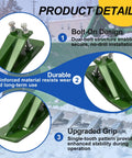 Two Pack High Visibility Green Bucket Edge Protectors For Skid Steer Attachments Upgraded 10mm Steel With Dual Bolt Lock
