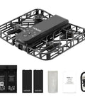 Follow Me Drone With Camera And Self Flying Mode, Foldable Mini Drone With HDR Video Capture, Combo Plus Edition, Black with accessories.