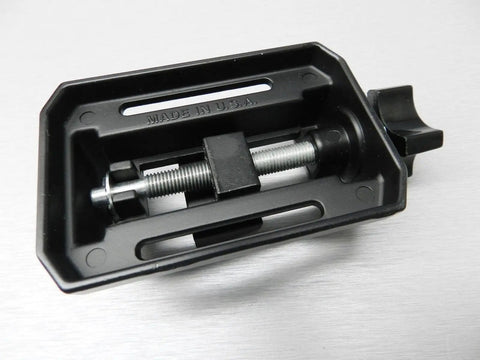 Compact Table Vise For Bench And Drill Press, Mini Precision Vise For Jewelry Hobbyists, Zinc Die Cast Construction, Grips Small Parts With Horizontal And Vertical V Grooves, Mounting Slots With Bolts Washers And Wing Nuts Included, top view
