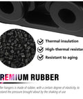 2Pcs Rubber Exhaust Hangers Replacement OEM 25956663 showing premium rubber material with insulation and resistance features