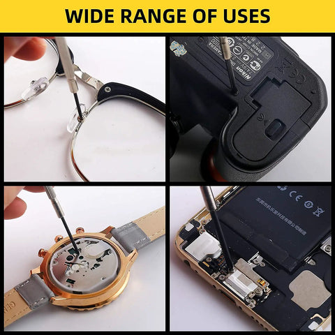 One Stop Magnetic Eyeglass Repair Kit With Magnetic Screws, 14 Sizes, 9 Nose Pads, Curved Tweezer, Glasses, Watches, Devices