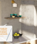 Hidden Floating Shelf Brackets Set Of 8 For Thin Wood Shelves Silver Invisible Support installed in modern kitchen