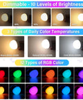Rechargeable Light Bulb With Remote Timer And 15 Color Options Battery Operated Magnetic Puck LED Bulb brightness levels and colors