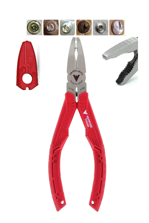 Close-up of Workhorse Four Piece Screw Extractor Pliers Tool Gift Set with detailed view of screw extraction capabilities.