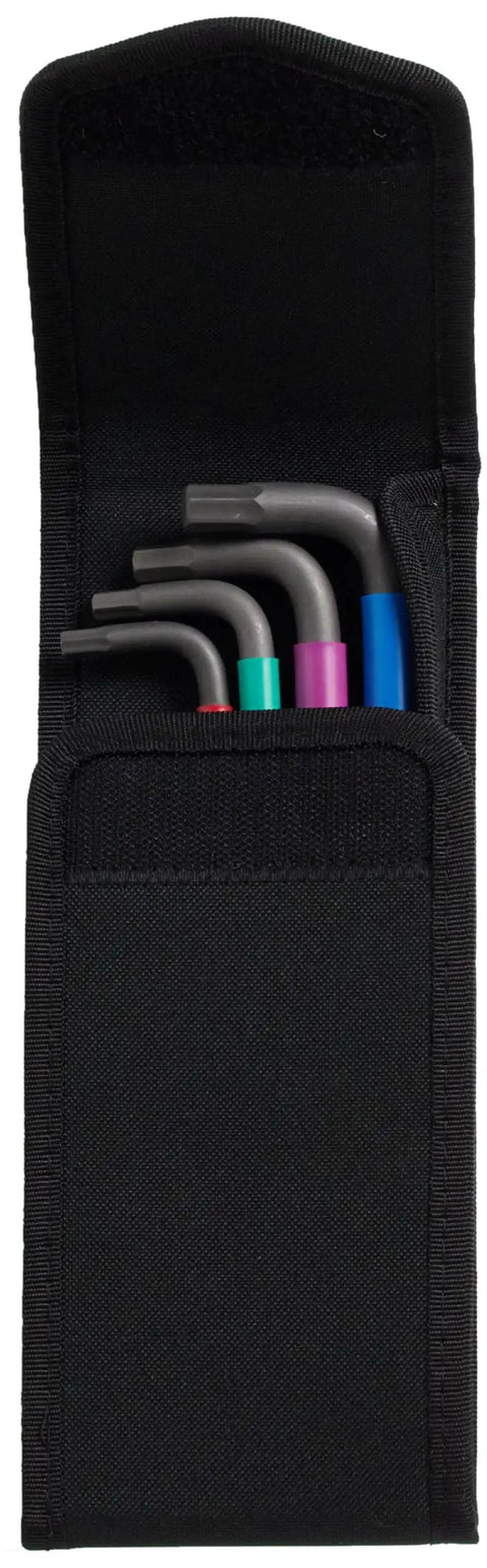 Pro Grade Nine Piece Imperial L Key Set With Color Coded Hex Keys And Ballpoint Long Arm In Durable Carry Case For Recessed Hex Screws
