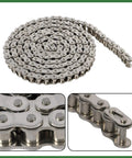 Heavy Duty 60 SS Roller Chain Kit 10 Feet Long With Connector Links For Lumber Mills Cement Plants And Mining Machinery That Runs Smooth close-up stainless steel chain
