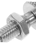 Close-up of Heavy Duty Stainless Steel Retractable Spring Plunger Locking Pins For Rolling Toolboxes And Shop Cabinets features knurled grip.