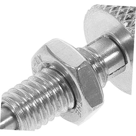 Close-up of Heavy Duty Stainless Steel Retractable Spring Plunger Locking Pins For Rolling Toolboxes And Shop Cabinets features knurled grip.