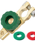 Top Post 12V Battery Disconnect Switch Isolator Kill Switch for Cars, Trucks, Boats, RVs, ATVs, Anti Corrosion 125A, Green Red Knob