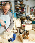 Person using Pocket Hole Jig Kit For Woodworking With Easy Assembly, Dowel Kit And Drill Bit Guide on wooden project.