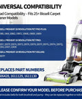 Pro Grade Replacement Belt Kit For Bissell ProHeat 2X Revolution Pet Pro Carpet Cleaner compatibility chart and model list