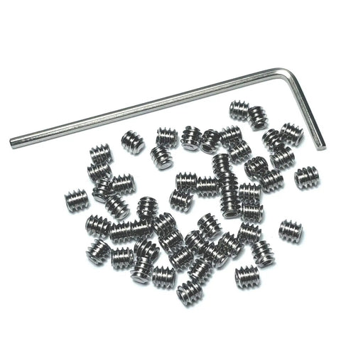 Super Handy 50 Pack 6-32 X 1/8 Inch Stainless Steel Allen Head Set Screws With 1/16 Inch Allen Wrench