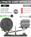 Image comparing Extra Fine Steel Wool Mice Control 65Ft 0000 Barrier Filler with competitor, showing length and weight differences.