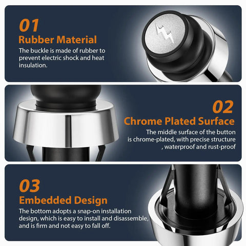 Close-up details of GS4 Igniter Button Replacement for Genesis II and Spirit II gas grills 2017 and newer, showing rubber material.