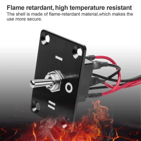 Six Pin Three Position Prewired Power Transfer Switch With Mounting Plate And Waterproof Cap Built Tough Flame Retardant Housing For Durable Safe Use In Cars Boats And More Rocker Toggle Style, flame-retardant housing and wired toggle switch