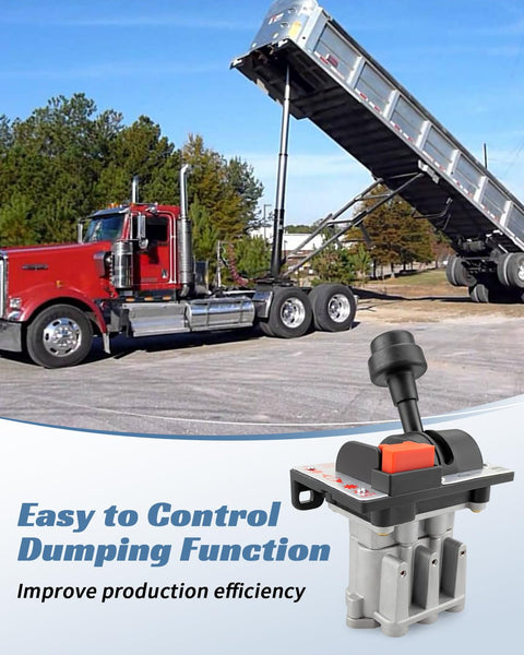 12V Air Shift Control Valve With Switch LED Indicator For Dump Trucks And Tippers Push To Connect Fittings Replacement For AV 295 328388 79X 329358X Fits K90 PTO Systems And Hydraulic Hoist Applications