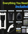 Level 1 And 2 EV Charger With 40 Amp Output, 9.6kW Fast Home Charging Station components displayed with labels