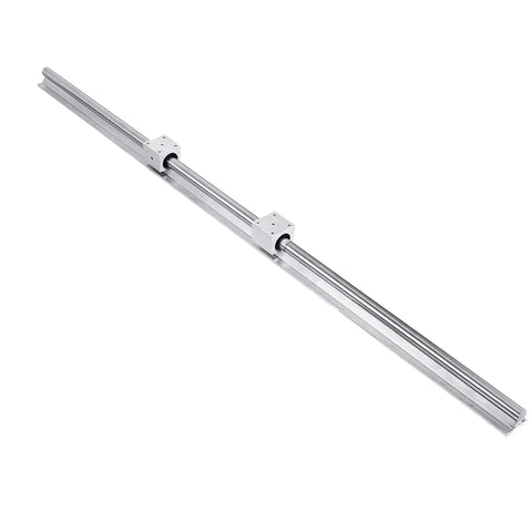 Ultra Smooth Linear Rail Shaft Guide SBR16 400mm Plus Two Pieces SBR16UU Linear Bearing Slide Blocks For CNC Machines And DIY Projects Low Noise High Precision Rock Solid Durable And Bending Resistant, 400mm aluminum rail with 2 blocks
