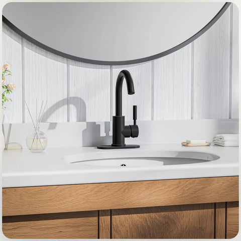 Single Hole Matte Black High Arc Stainless Steel Faucet For Kitchen Sink Bar Sink And Bathroom Sink With 4 Inch Deck Plate